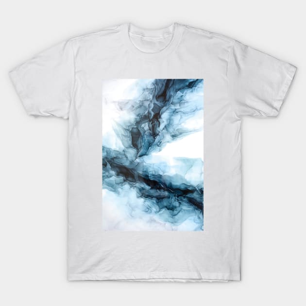 Blue Ice Water Phoenix Abstract Painting T-Shirt by Elizabeth Karlson Art